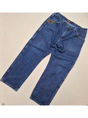 Wrangler Riggs Workwear Men's Wide Leg Cargo Relaxed Blue Jeans Sz 38\32